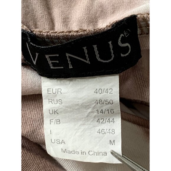 Venus Tie-Dye Maxi Dress Scoop Tank Slit Ruched Belt Cut Out Taupe M RDD10480 - Picture 5 of 9